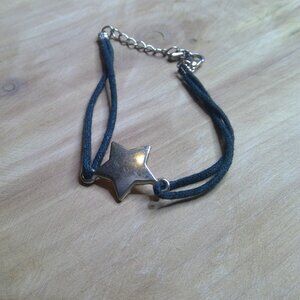 "Falling Star" Adorable Adjustable Unisex Silver 8.5" Clasp Bracelet